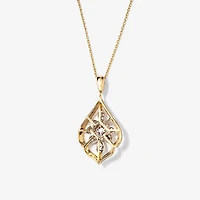 Diamond Cluster Pendant in 10K Yellow and White Gold (0.25 ct tw)