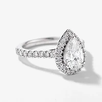 Pear Shape Diamond Engagement Ring 14K White Gold (1.38 ct tw)