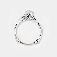 -Tara- Diamond Engagement Ring With Sapphire Accents 14K White Gold