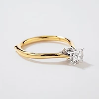 -Tara- Diamond Engagement Ring With Sapphire Accents 14K Yellow Gol