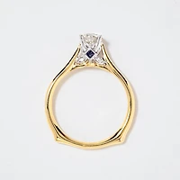-Tara- Diamond Engagement Ring With Sapphire Accents 14K Yellow Gol