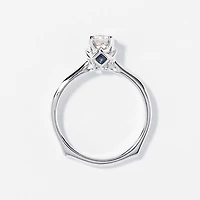-Holly- Diamond Engagement Ring With Sapphire Accents 14K White Gol