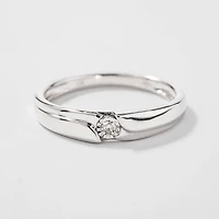 Ladies Wedding Band 10K White Gold (0.03 ct tw)