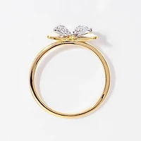Butterfly Ring 10K Yellow and White Gold (0.13 ct tw)