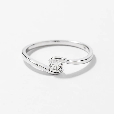 Solitaire Diamond Ring 10K White Gold (0.15ct tw)