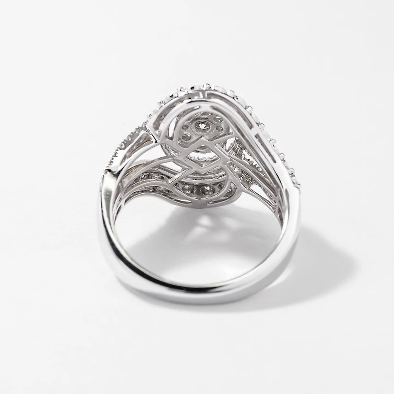 Diamond Cluster Ring Two-Tone 10K White and Yellow Gold (0.50 ct tw