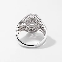 Diamond Cluster Ring Two-Tone 10K White and Yellow Gold (0.50 ct tw