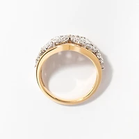 Marquise Flower Diamond Cluster Ring 10K Yellow and White Gold (0.5