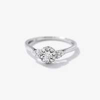 Diamond Cluster Ring 10K White Gold (0.14 ct tw)