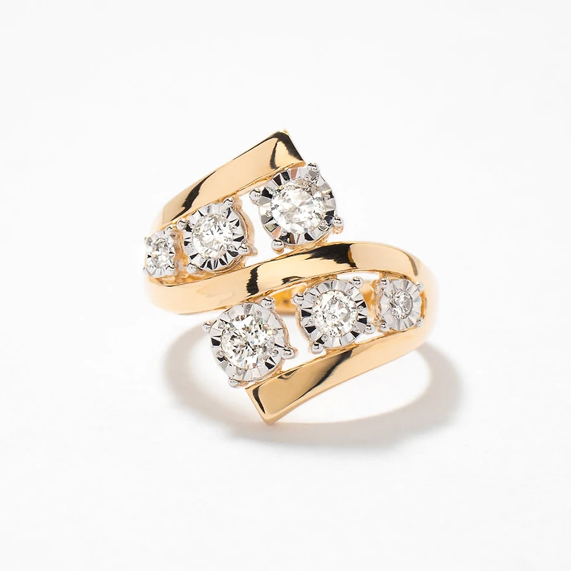Diamond Cluster Ring 10K Yellow Gold (0.70 ct tw)