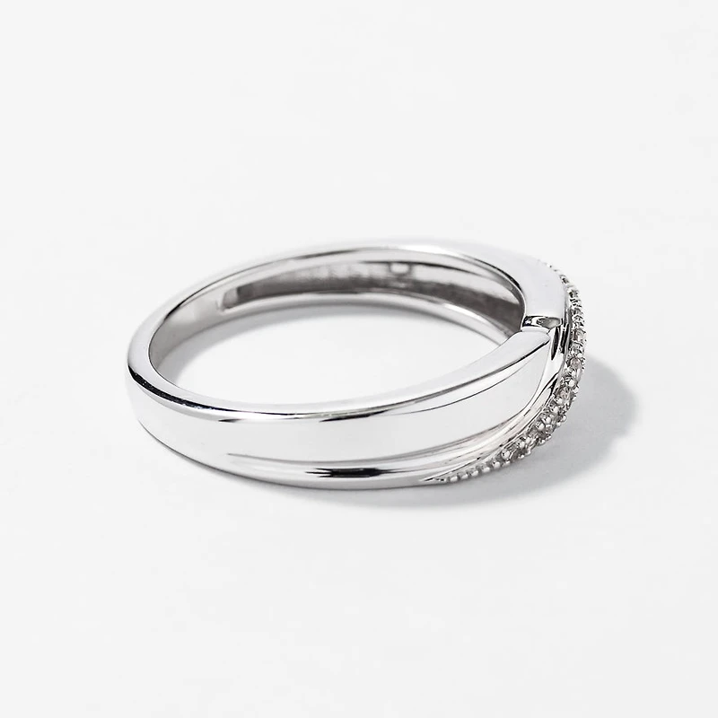 Ladies Diamond Wedding Band 10K White Gold (0.06 ct tw)