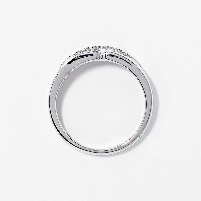 Ladies Diamond Wedding Band 10K White Gold (0.06 ct tw)