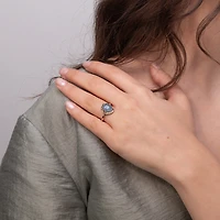 Triplet Opal Ring 10K Yellow Gold