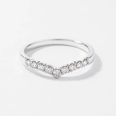 V Shape Diamond Anniversary Band 14K White Gold (0.25 ct tw)