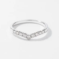 V Shape Diamond Anniversary Band 14K White Gold (0.25 ct tw)