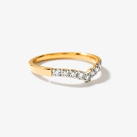 V Shape Diamond Wedding Band 14K Yellow Gold (0.25 ct tw)