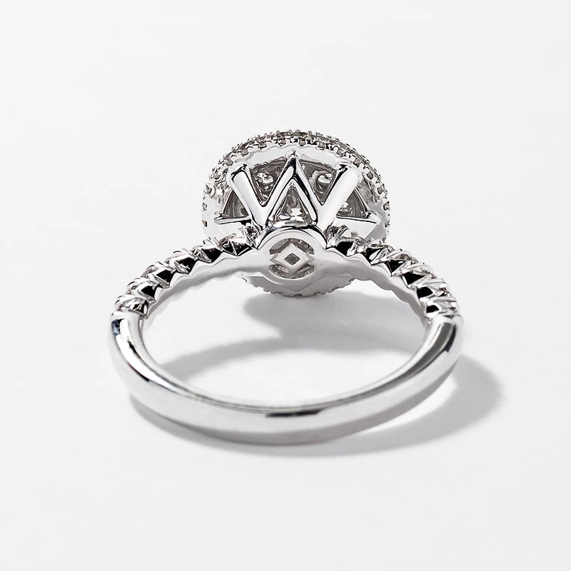 Diamond Cluster Ring 10K White Gold (1.00 ct tw)
