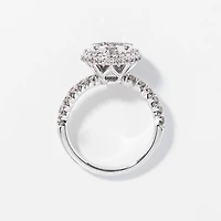 Diamond Cluster Ring 10K White Gold (1.00 ct tw)