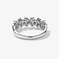 Diamond Petal Cluster Ring 10K White Gold (0.40 ct tw)