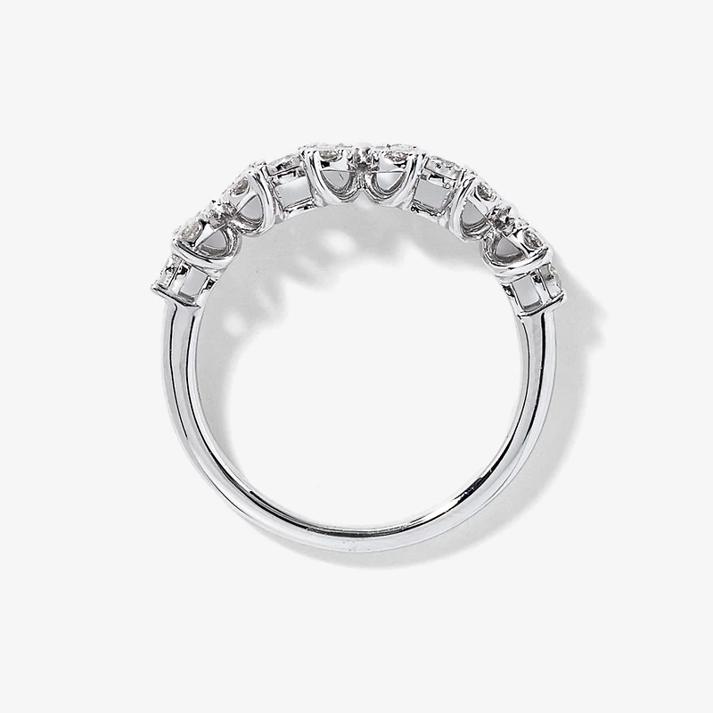 Diamond Petal Cluster Ring 10K White Gold (0.40 ct tw)
