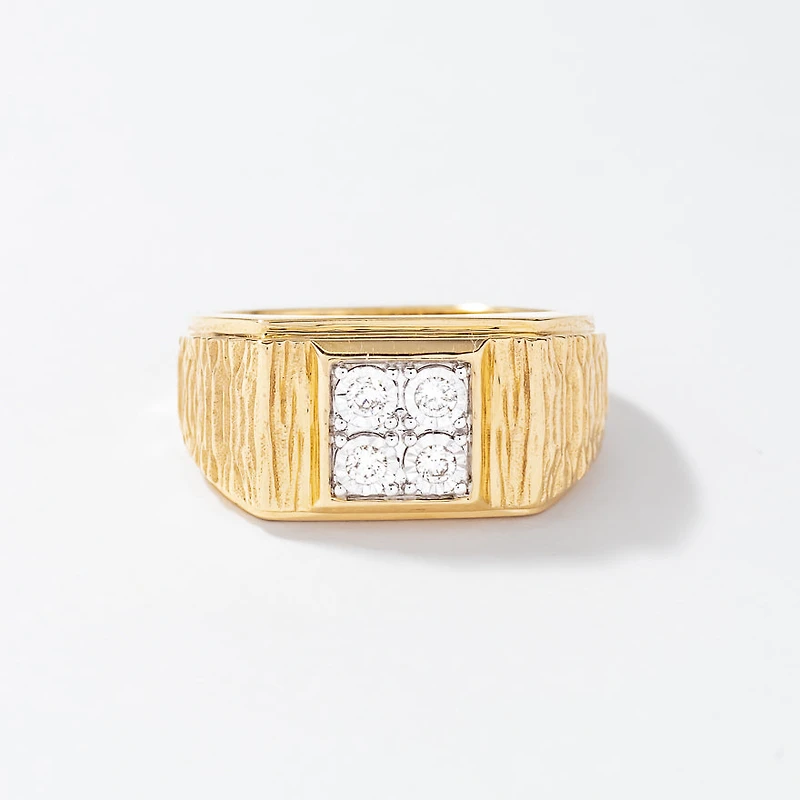 Men’s Diamond Ring 10K Yellow Gold (0.16 ct tw)