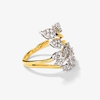 Diamond Cluster Ring 10K Yellow and White Gold (0.50 ct tw)