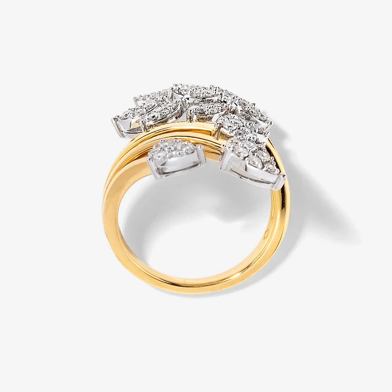 Diamond Cluster Ring 10K Yellow and White Gold (0.50 ct tw)