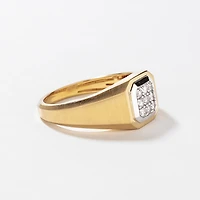 Men's Diamond Ring 10K Yellow and White Gold (0.25 ct tw)