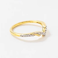 V Shape Diamond Wedding Band 14K Yellow Gold (0.13 ct tw)