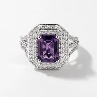 Amethyst Ring 10K White Gold