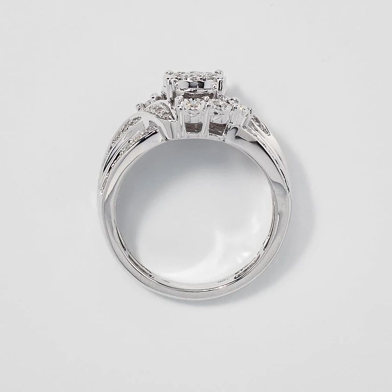 Diamond Dinner Ring 10K White Gold (0.75 ct tw)