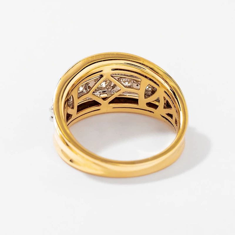 Diamond Cluster Ring 10K Yellow and White Gold (0.35 ct tw)