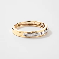 Ladies Diamond Wedding Band 10K Yellow and White Gold (0.10 ct tw)