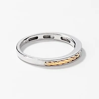 Diamond Wedding Band 10K White and Yellow Gold (0.03 ct tw)