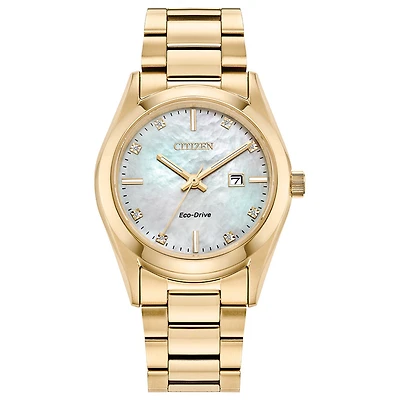 Citizen Eco-Drive Sport Luxury Watch Gold-Tone Stainless Steel Bracele
