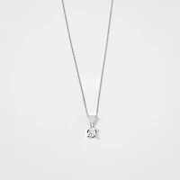 14K White Gold Canadian Diamond Pendant Necklace in a Four Claw Settin