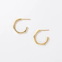 Textured Hook Earrings in 10K Yellow Gold