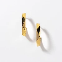 Textured Hook Earrings in 10K Yellow Gold