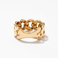 Men's Cuban Link Ring 10K Yellow Gold