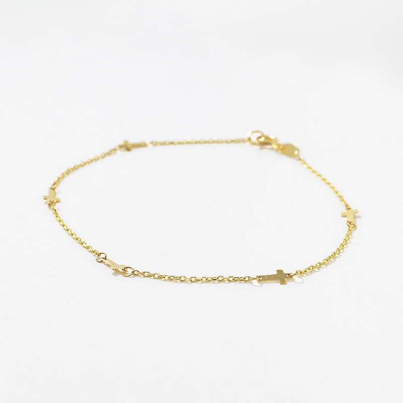 Cross Bracelet in 10K Yellow Gold