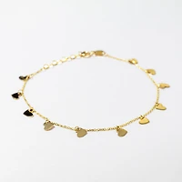 Dangling Heart Bracelet in 10K Yellow Gold