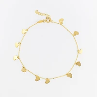 Dangling Heart Bracelet in 10K Yellow Gold