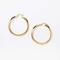 Knife Edge Hoop Earrings in 10K Yellow Gold