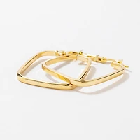 Square Hoop Earrings in 10K Yellow Gold