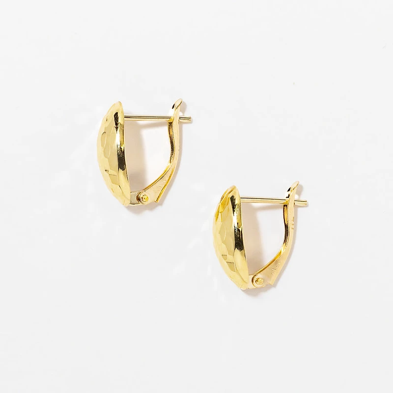 Diamond Cut Hoop Earrings in 10K Yellow Gold