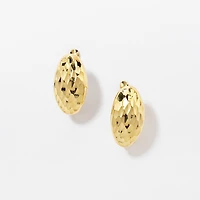 Diamond Cut Hoop Earrings in 10K Yellow Gold