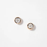 Bezel Stud Earrings in 10K Rose and White Gold (0.50 ct tw)