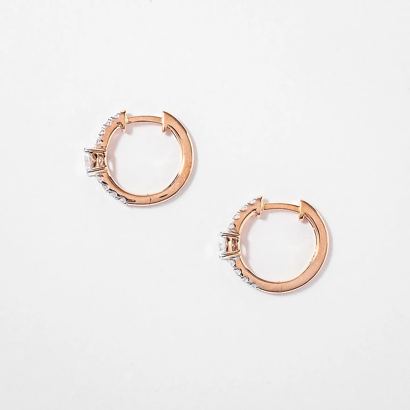 Diamond Cluster Earrings in 14K Rose Gold (0.75 ct tw)