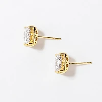 Diamond Cluster Stud Earrings in 14K Yellow and White Gold (1.00 ct tw
