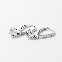 Diamond Cluster Earrings in 10K White Gold (0.50 ct tw)